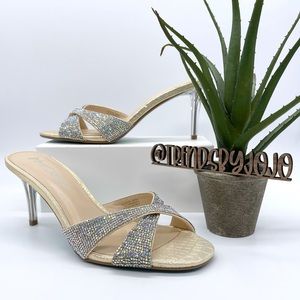 Betsey Johnson Kora Evening Glass Croco Mules